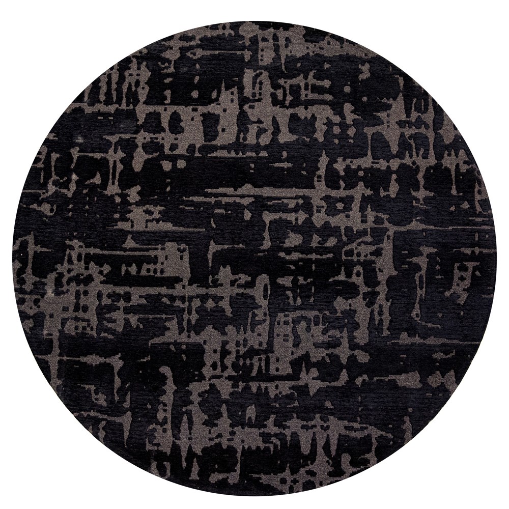 Louis De Poortere Structures Baobab 9200 Circle Rugs in Black Water